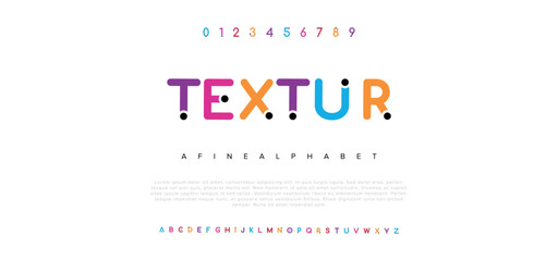 MISTAKE Modern abstract digital alphabet font. Minimal technology typography, Creative urban sport fashion futuristic font and with numbers. vector illustration - obrazy, fototapety, plakaty