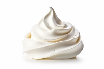 Whipped cream isolated on white or white background, Generative AI