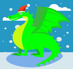 Vector year of the dragon postcard