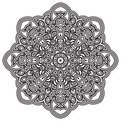 Abstract christmas snowflake. The winter design element is isolated on a white background. Vector New Year's illustration.