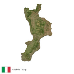 Calabria, Region of Italy Topographic Map (EPS)