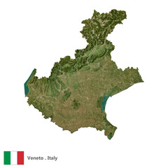 Veneto, Region of Italy Topographic Map (EPS)