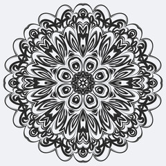 Abstract christmas snowflake. The winter design element is isolated on a white background. Vector New Year's illustration.