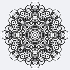 Abstract christmas snowflake. The winter design element is isolated on a white background. Vector New Year's illustration.