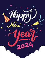 Colorful Fun Happy New Year Greeting Card