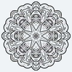 Abstract christmas snowflake. The winter design element is isolated on a white background. Vector New Year's illustration.