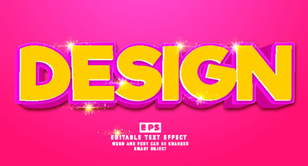 Design 3D Editable Text Effect Vector Template 