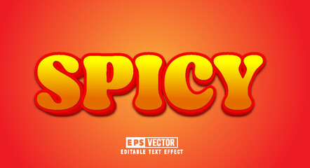 Spicy 3D Editable Text Effect Vector Template 