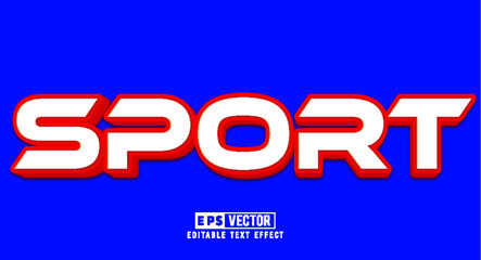 Sport 3D Editable Text Effect Vector Template 