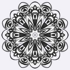 Black Line Snowflake Doodle Elements Winter Vector