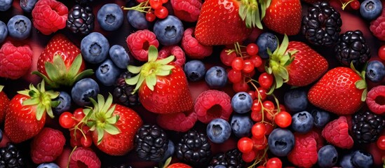 Summer's panoramic view includes a variety of berries, such as strawberries and blueberries.