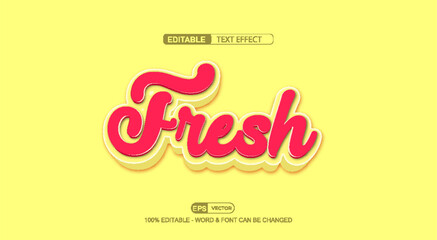 Fresh 3D Editable Text Effect Vector Template 