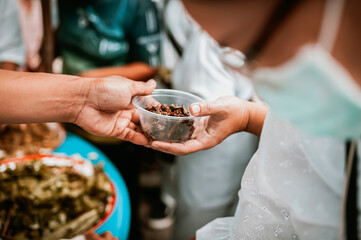 free food for poor and homeless people : Food concept of hope