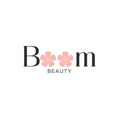Boom Beauty  Salon text typograhpy logo design icon element vector 