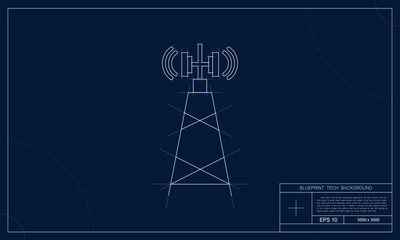 Sophisticated telecommunications illustration background, showcasing interconnected nodes and communication icons. This composition exudes a sense of connectivity and technological advancement. - obrazy, fototapety, plakaty