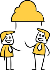 Businessman and Cloud Collaboration Illustration
