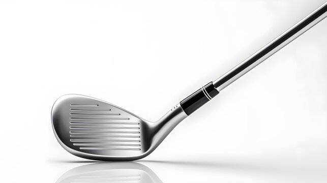 Portrait of a golf club against white background with space for text, background image, generative AI