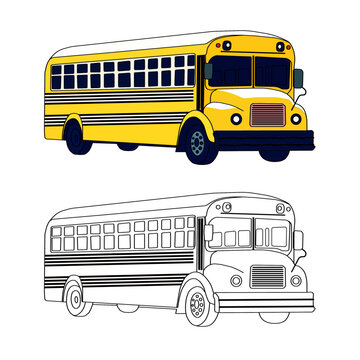 Minimalist School Bus Vector Graphic