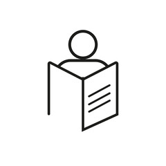 Reading Book Vector Line Icon - 690888750