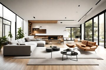 Obraz na płótnie Canvas modern living room generated by AI technology