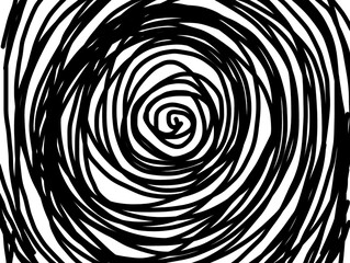 Obraz premium Black lines swirling in a spiral on a white background.