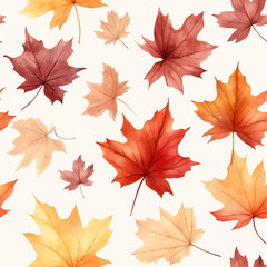 Obraz premium leaves nature pattern seamless background autumn illustration plant design fall decorative seasonal wall