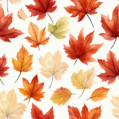 Obraz premium leaves nature pattern seamless background autumn illustration plant design fall decorative seasonal wall