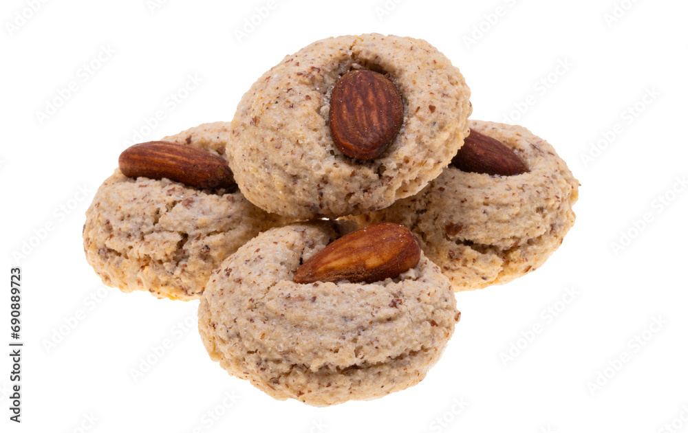 Poster cookies with almonds isolated