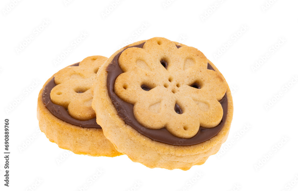 Sticker cookie flower isolated