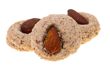 cookies with almonds isolated