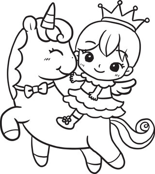 Cartoon horse unicorn princess Doodles kawaii anime coloring pages cute drawing characters chibi manga