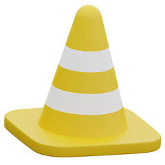 Traffic Cone 3d icon, construction 3d icon.