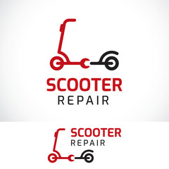 scooter repair logo design template