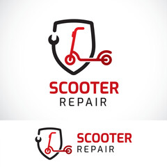 scooter repair logo design template