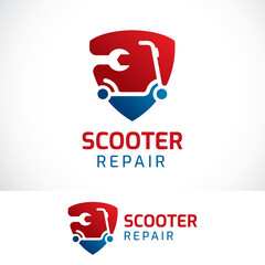 scooter repair logo design template