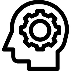 head with gear icon vector illustration