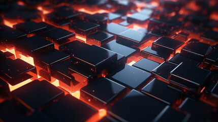 Obraz premium Futuristic background with black cubes.