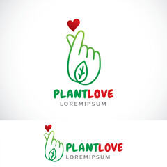 love plant logo design template