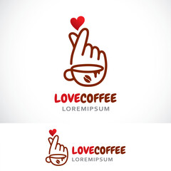 love coffee logo design template