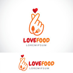 love food logo design template