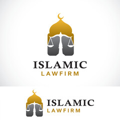 islamic law. justice. law firm logo design template