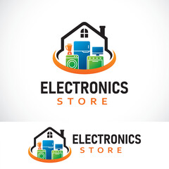 Naklejka premium electronics store logo design template