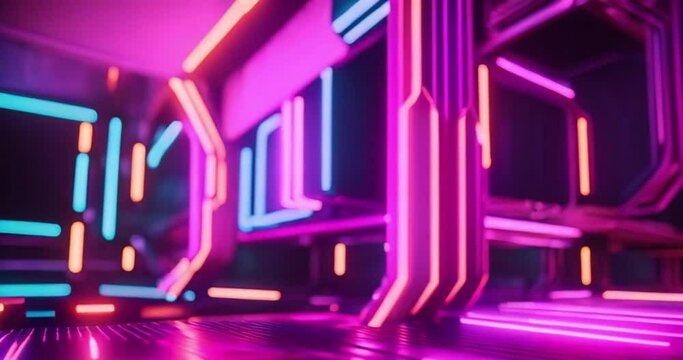 Neon background, slow motion video