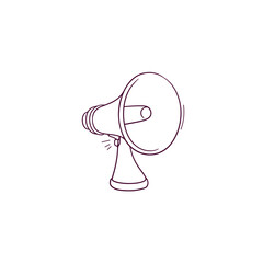 Hand Drawn illustration of megaphone icon. Doodle Vector Sketch Illustration