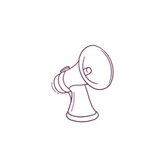 Hand Drawn illustration of loudspeaker icon. Doodle Vector Sketch Illustration