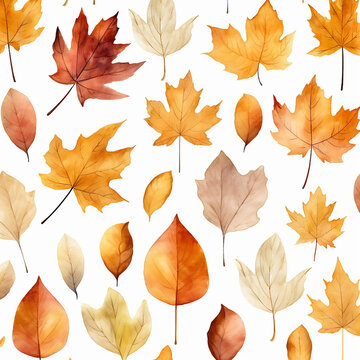 autumn pattern maple leaf seamless fall seasonal red design wallpaper background orange yellow foliage i