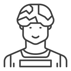 Military Man in a Helmet vector concept outline icon - Soldier symbol