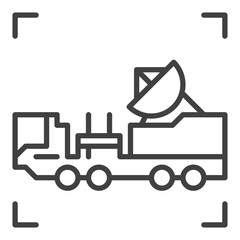 Radar Military Truck vector concept outline icon or symbol