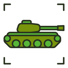 Military Tank vector War and Army concept colored icon