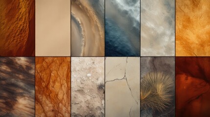 Collage of different natural Earth textures mixed in beautiful abstract background